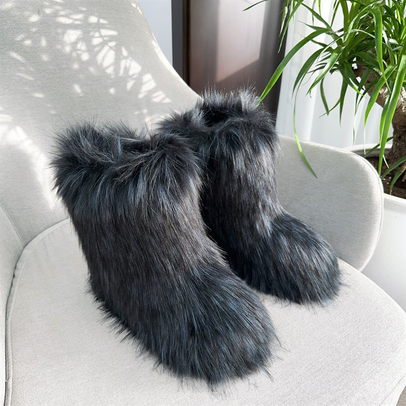 Women's  Warm Fluffy Plush Snow Boots