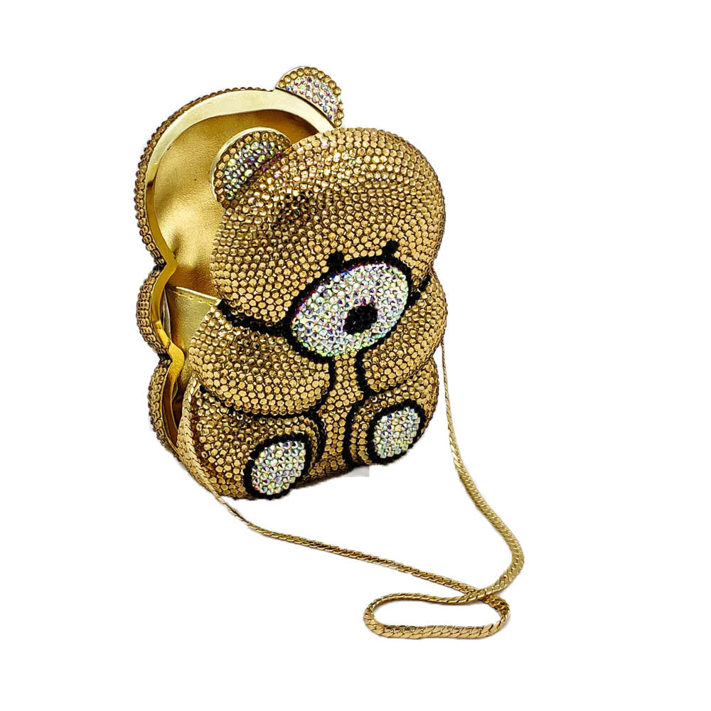 Fashion Simple Bear Shape Party Rhinestone  Bag