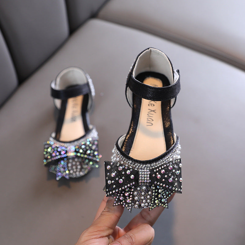 Princess Rhinestones and Pearls Bow Shoes