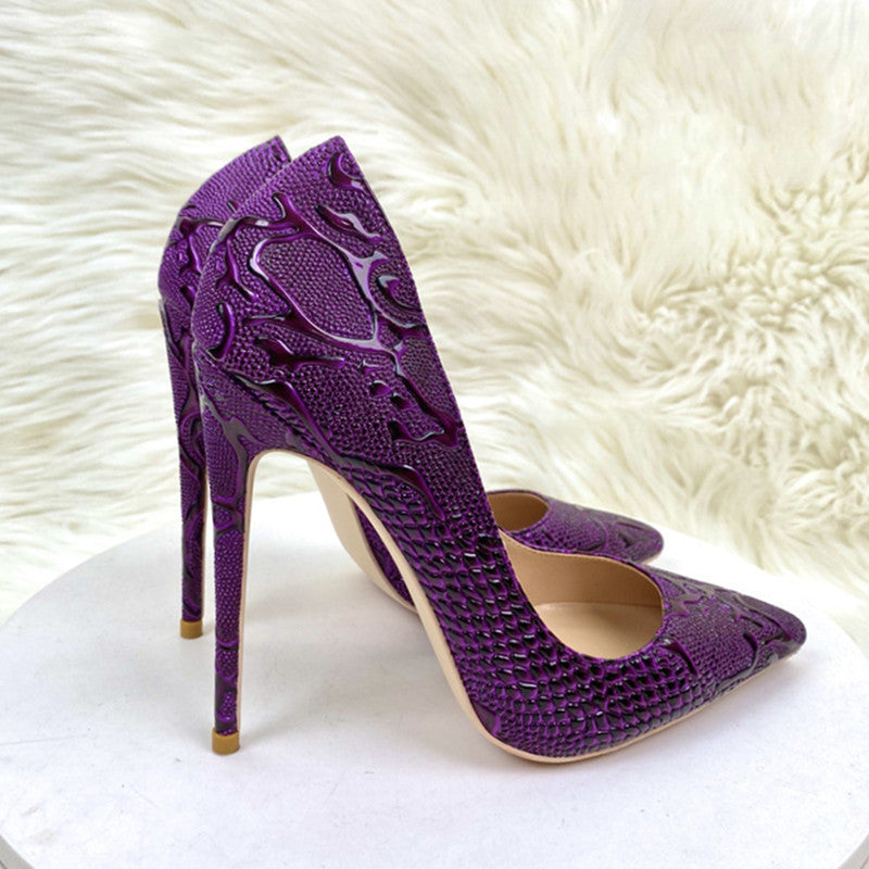 Purple Women's High Heel Pointed Toe Pump