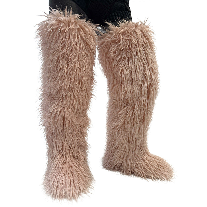 72cm Thigh-high furry Boots For Fall And Winter