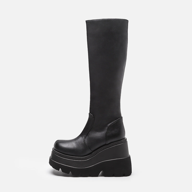 Thick Platform Biker Boots