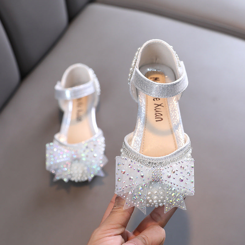 Princess Rhinestones and Pearls Bow Shoes
