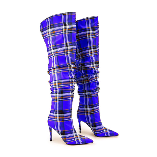 Fashion Plaid Stiletto Fashion Heel Boots
