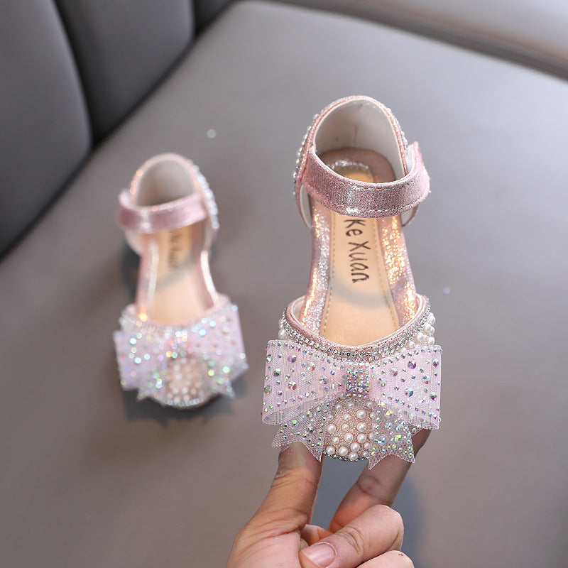 Princess Rhinestones and Pearls Bow Shoes