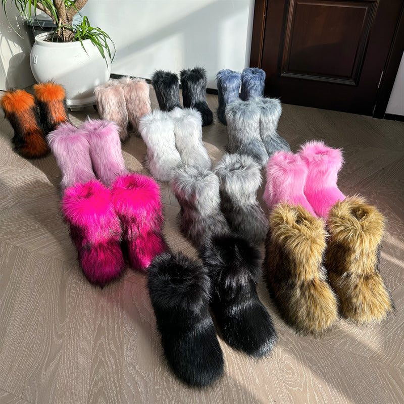 Women's  Warm Fluffy Plush Snow Boots