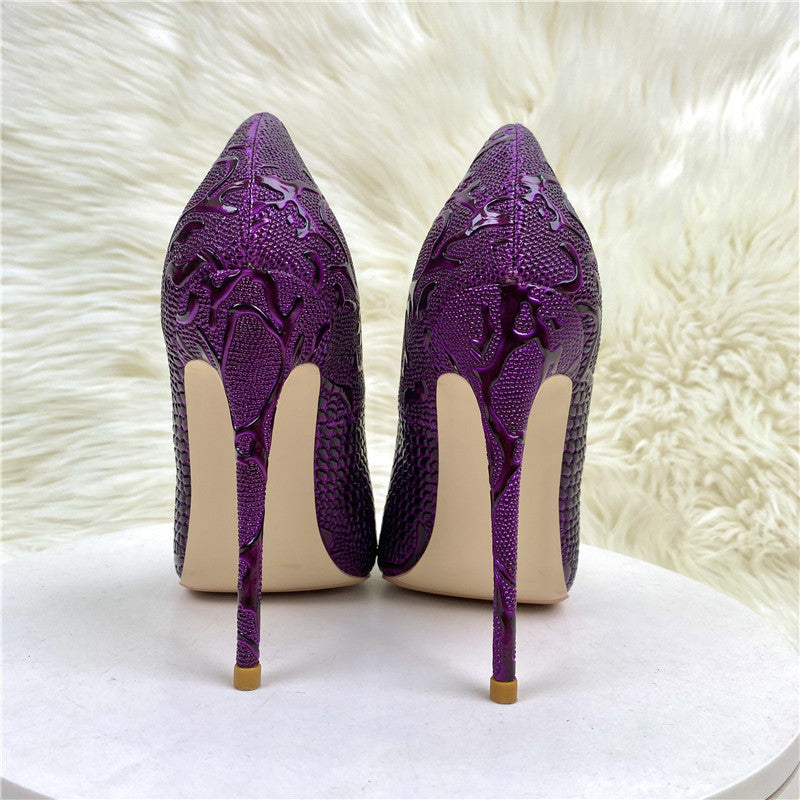 Purple Women's High Heel Pointed Toe Pump