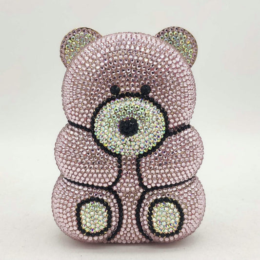 Fashion Simple Bear Shape Party Rhinestone  Bag