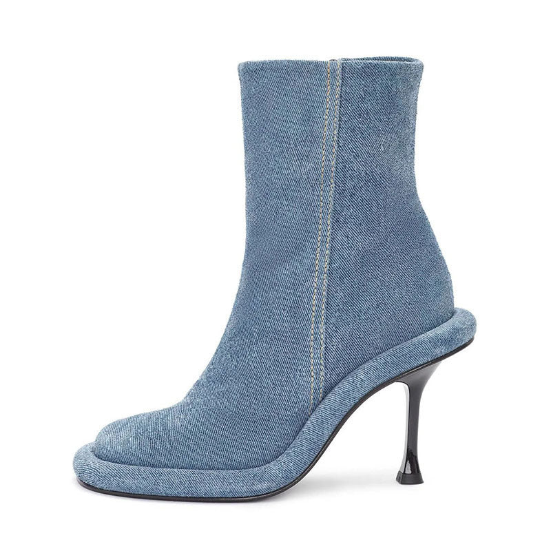 Round Toe High Heels Boots