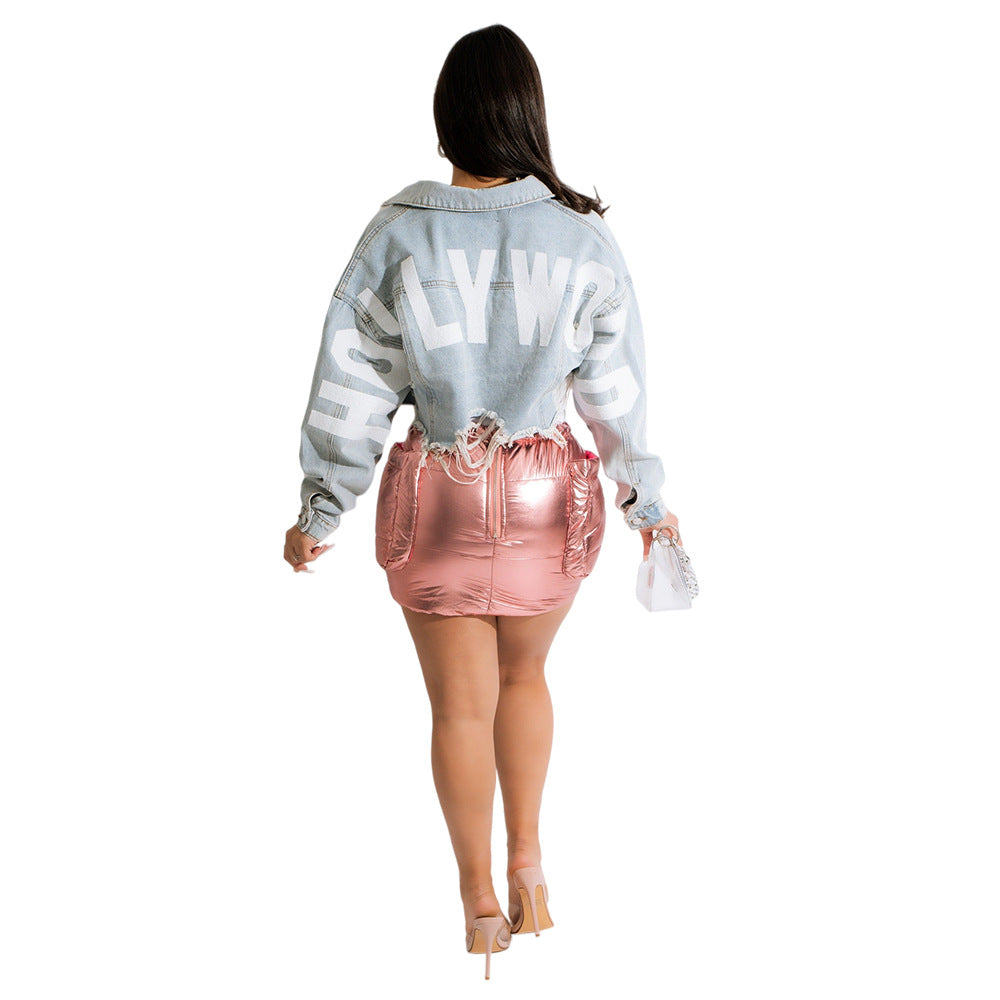 Fashion Denim Cropped Hollywood Jacket