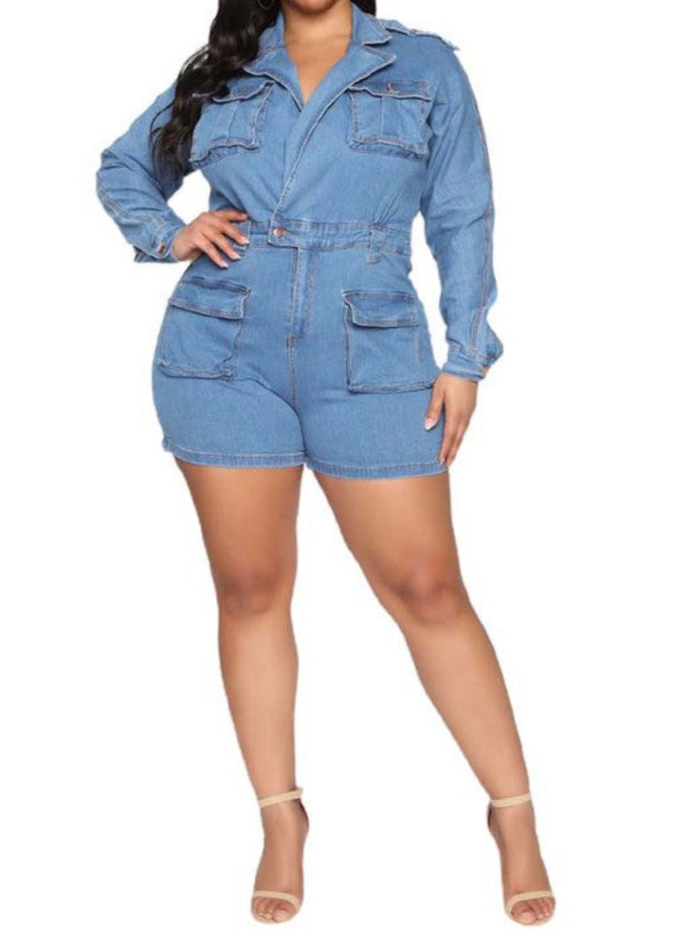 DENIM JEAN ROMPER