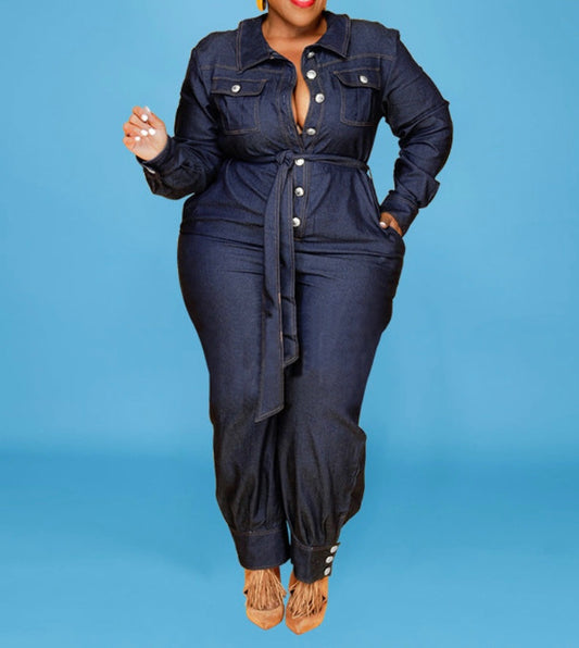 Plus Size Autumn Lazada Denim Jumpsuit