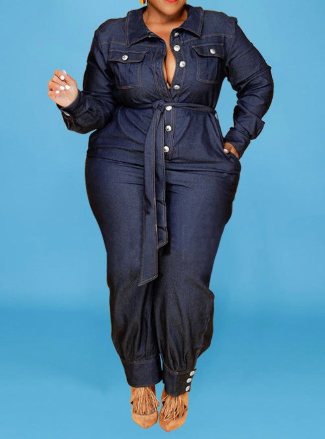 Plus Size Autumn Lazada Denim Jumpsuit