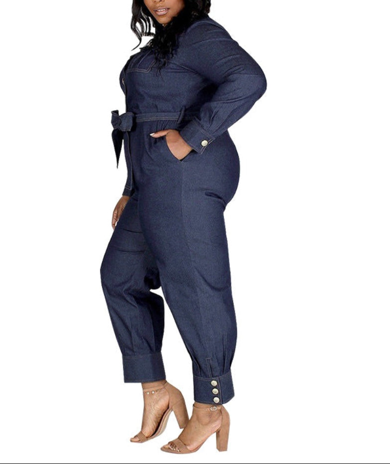 Plus Size Autumn Lazada Denim Jumpsuit