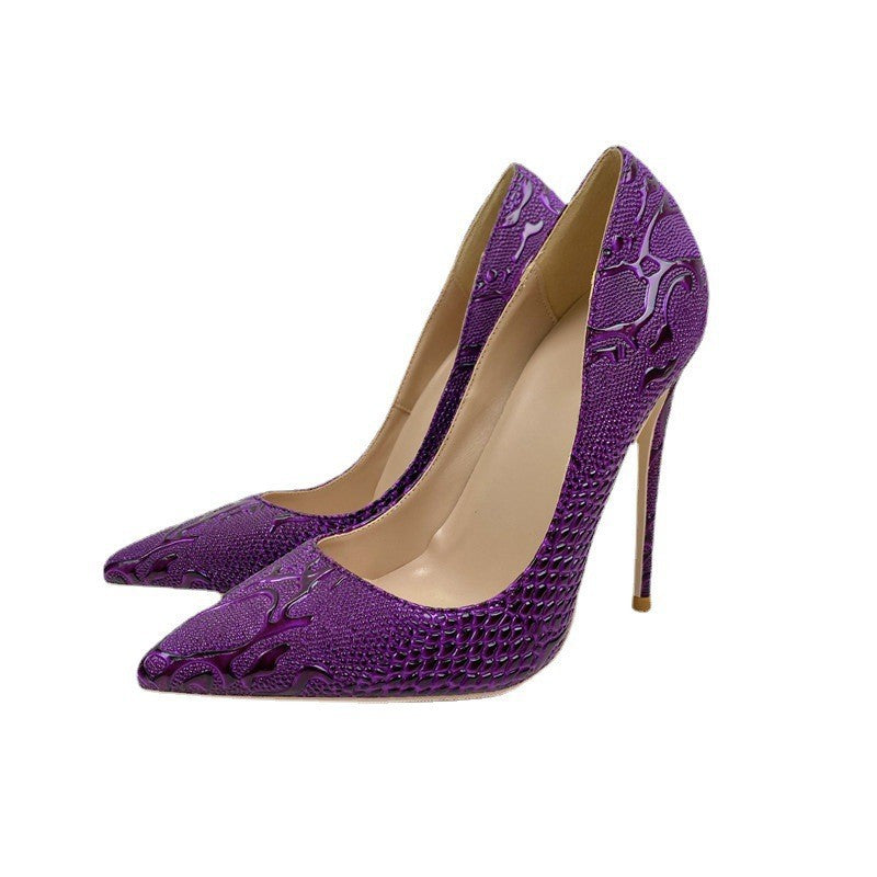 Purple Women's High Heel Pointed Toe Pump