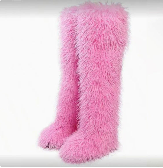 72cm Thigh-high furry Boots For Fall And Winter