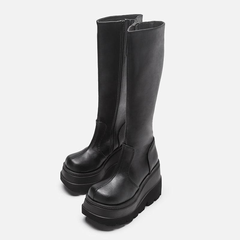 Thick Platform Biker Boots