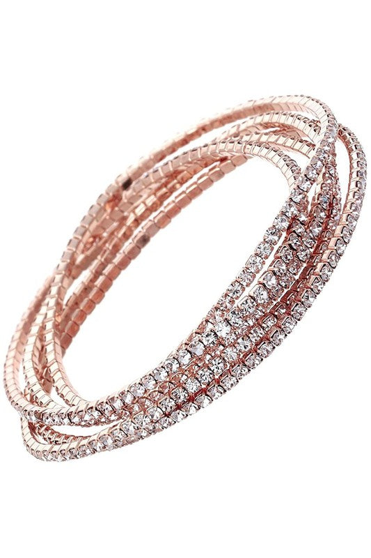 Multi Single Rhinestone Stretch Bracelets