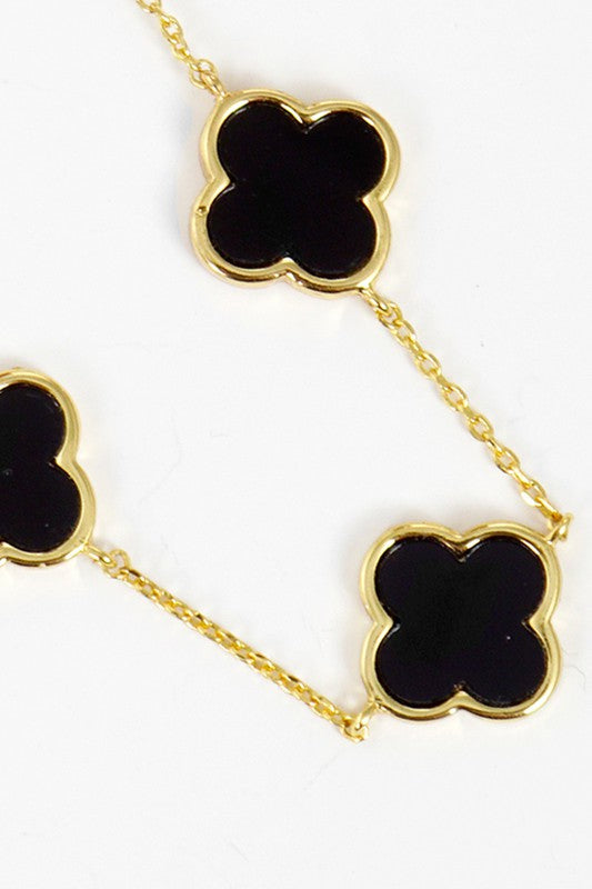 Gold-Dipped Linked Clover Necklace