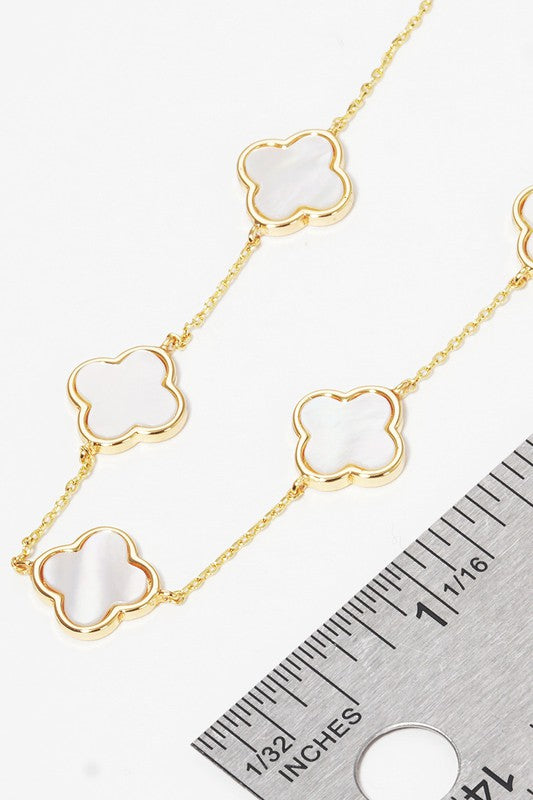 Gold-Dipped Linked Clover Necklace