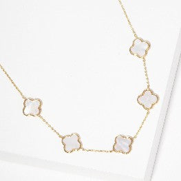 Gold-Dipped Linked Clover Necklace