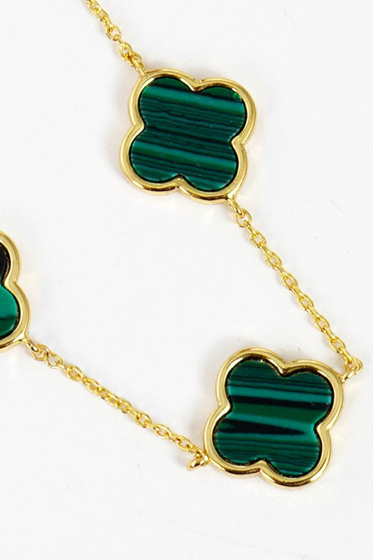 Gold-Dipped Linked Clover Necklace