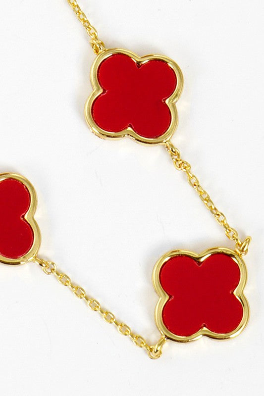 Gold-Dipped Linked Clover Necklace